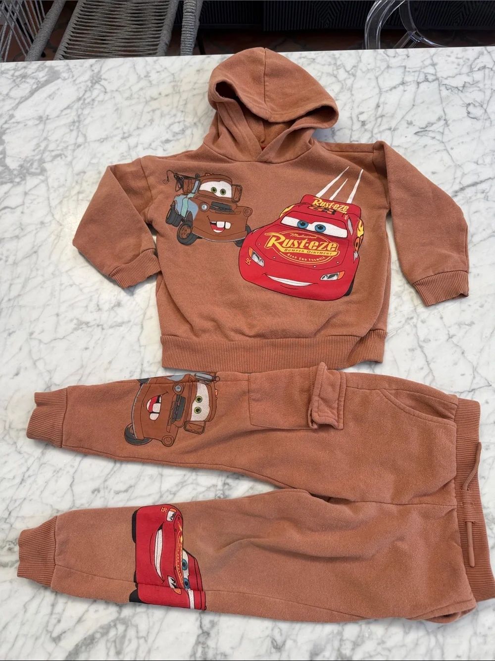 Disney Pixar Cars Rust-eze Hoodie & Jogger Set - Brown/Red Sz 5T